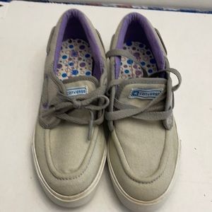 Womens Converse All Star Boat Shoes Grey Purple